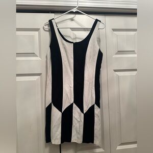 Vintage Mod 60s Go Go Dancer Black White Mini Dress Small 7/8 Be Smart Petites